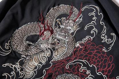 Men Dragon Embroidery Sukajan Yokosuka Oversized Pilot Jacket-xinru