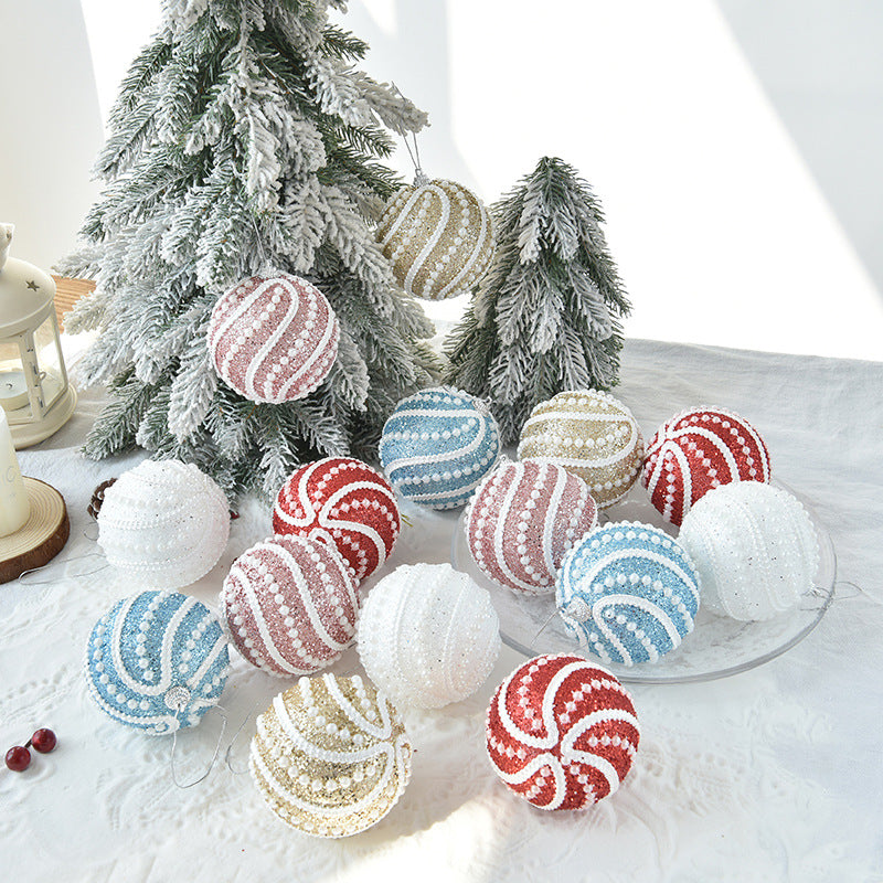 Sparkly All Over Christmas Ball Ornaments, Set of 4-xinru shop