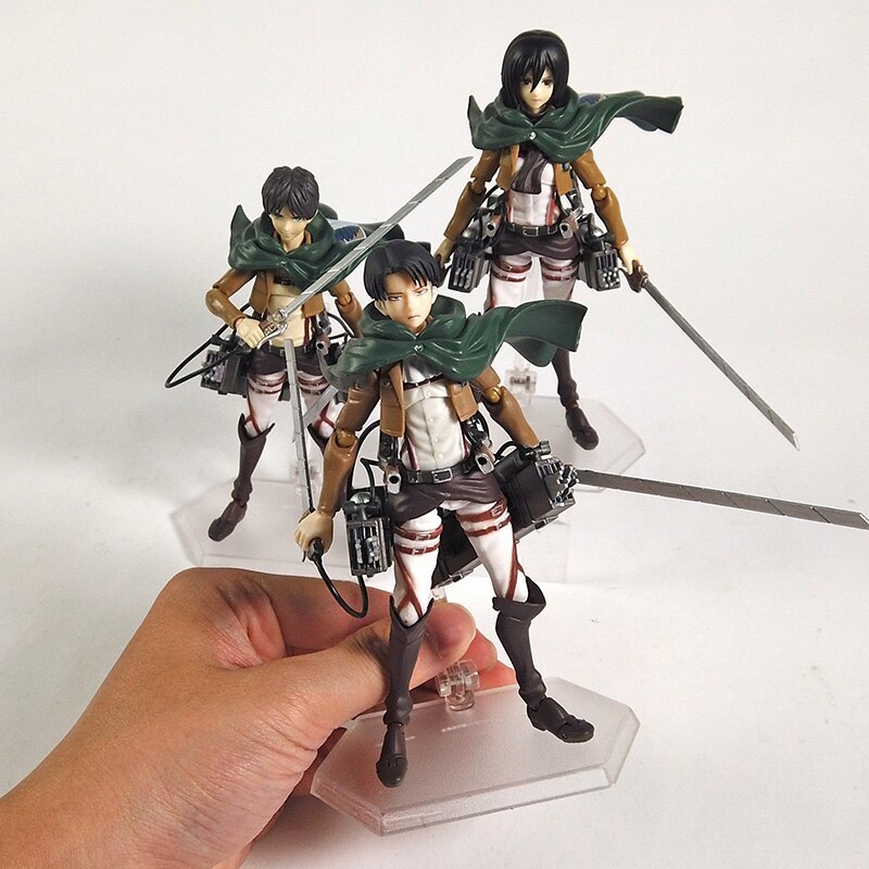 Attack on Titan Levi Mikasa Eren Ackerman PVC Figure Anime Action Model Toy-xinru