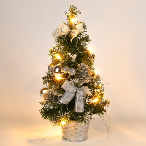 Small Prelit Artificial Tabletop Christmas Tree With Lights-xinru shop