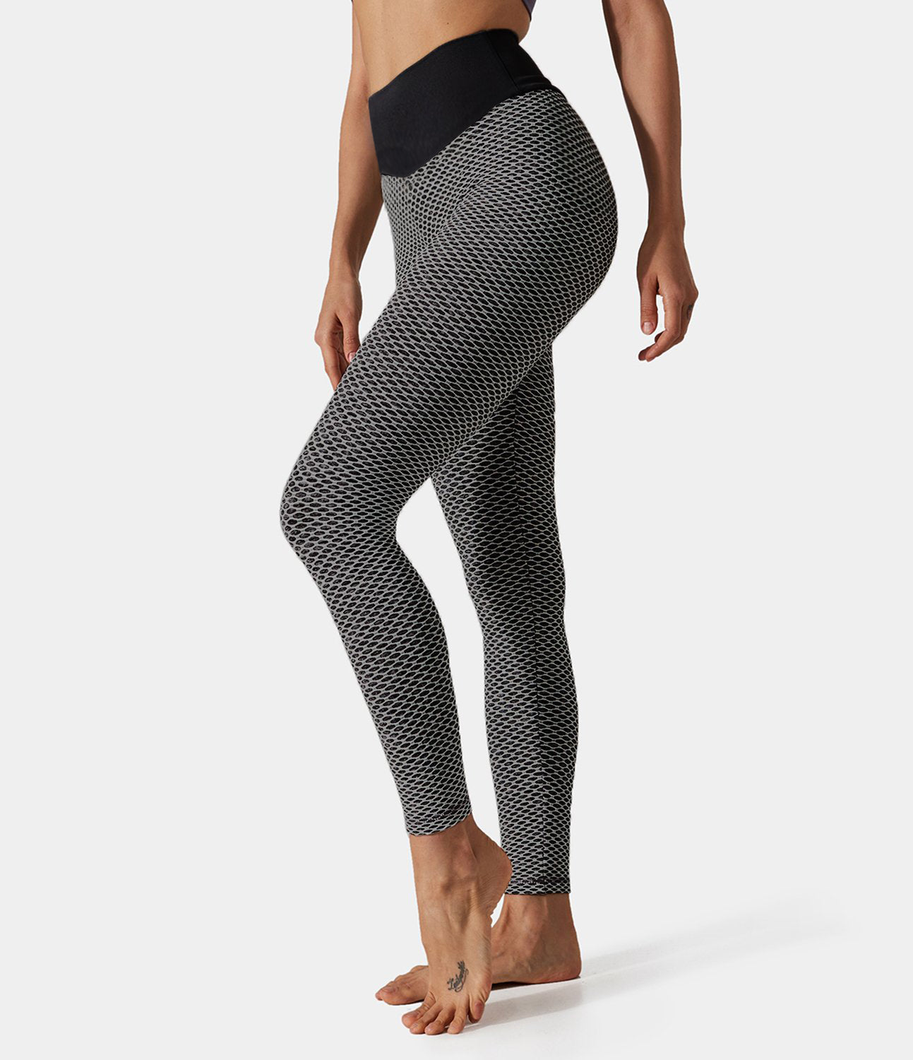 High Waisted Butt Lifting Honeycomb Leggings-xinru shop