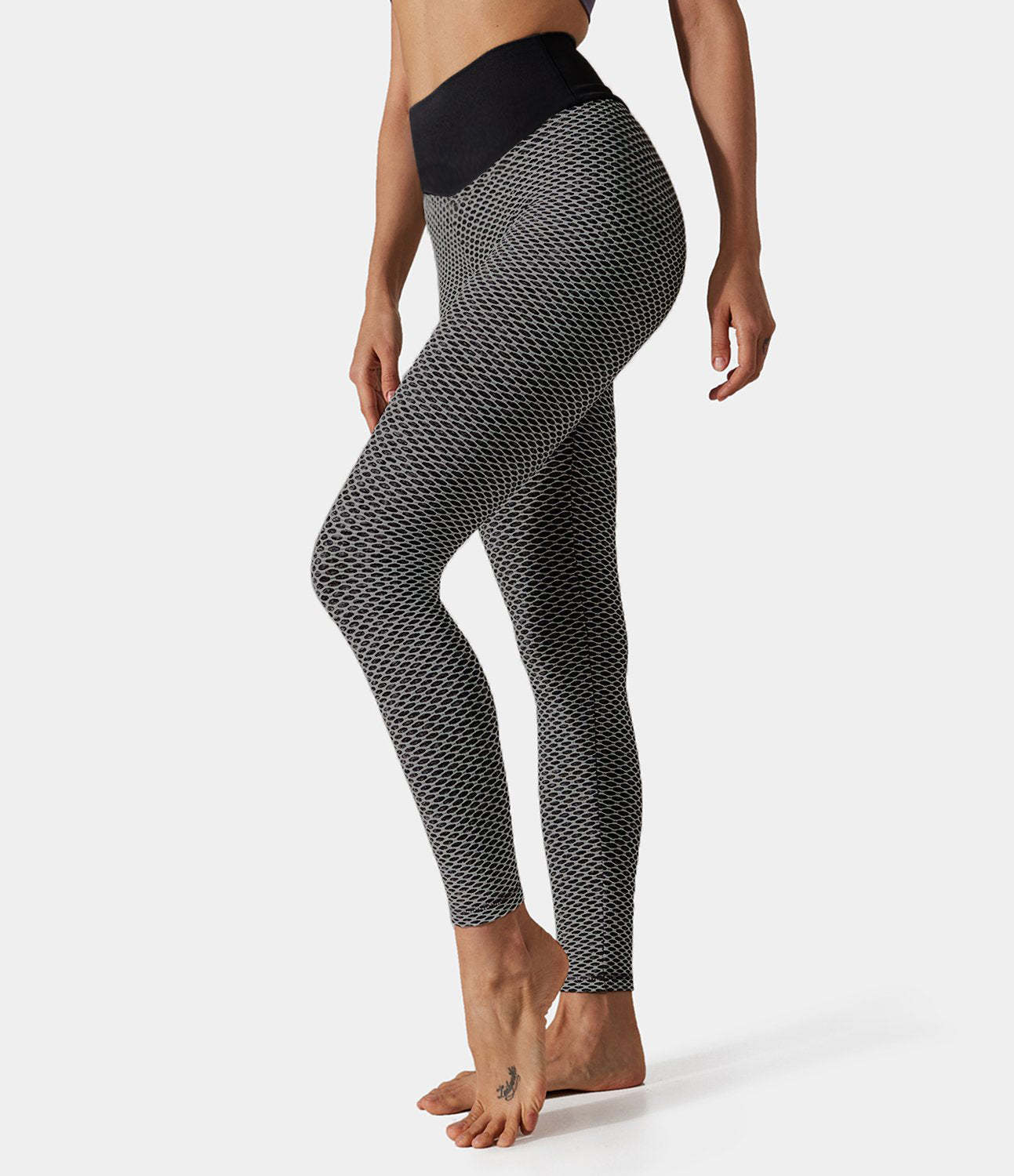 High Waisted Butt Lifting Honeycomb Leggings-xinru shop