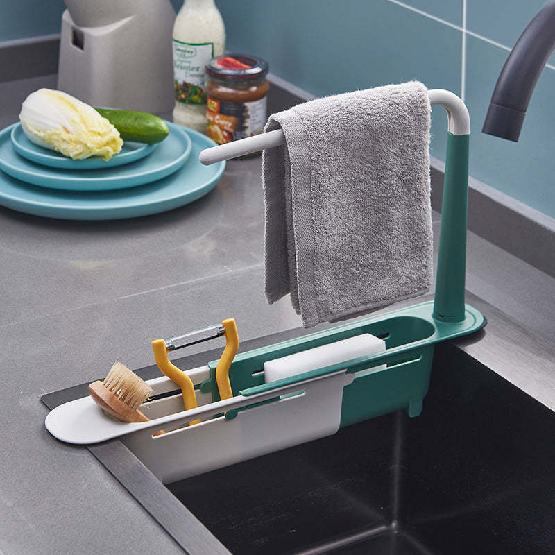 Adjustable Length Retractable Sink Storage Rack-xinru