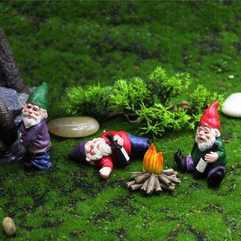 Drunk Dwarf Garden Gnomes 4 Pack-xinru