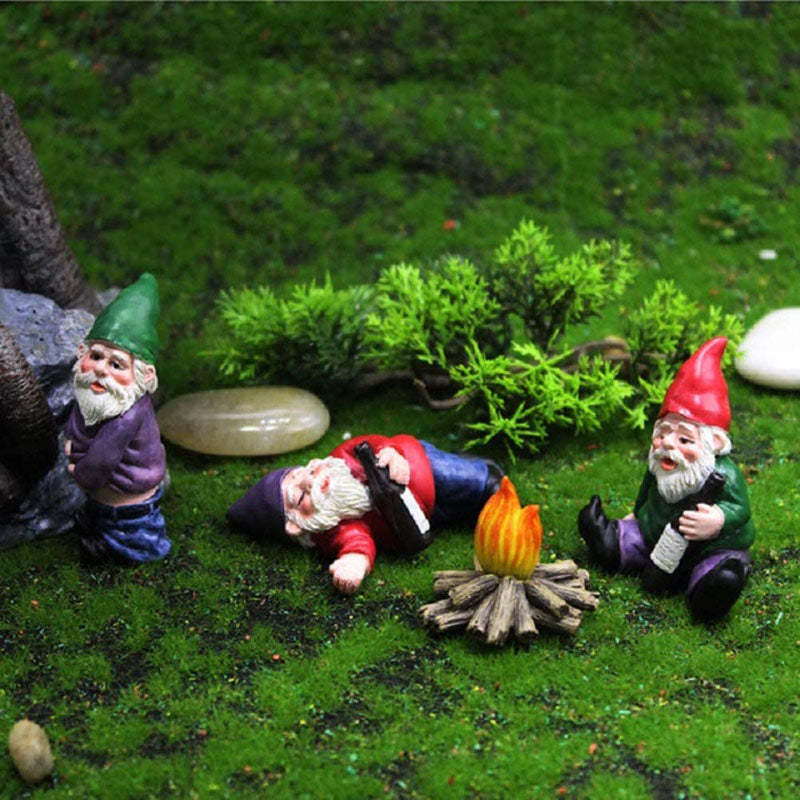 Drunk Dwarf Garden Gnomes 4 Pack-xinru