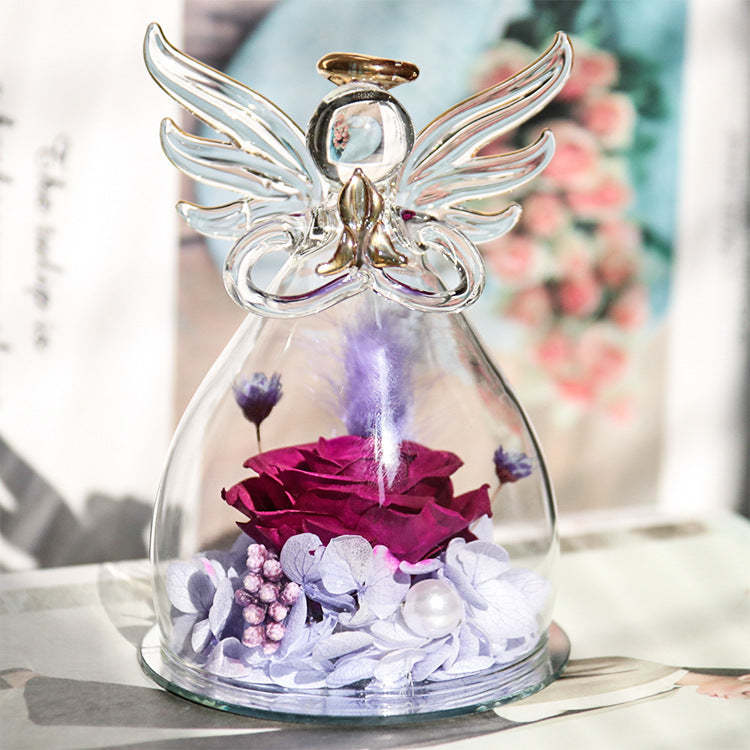 Mother's Day Gifts Led Angel Figurines With Pretty Rose-xinru