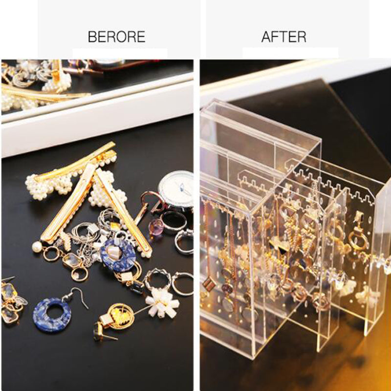Multifunctional Large Capacity Transparent Jewelry Box Dustproof Display Stand-xinru