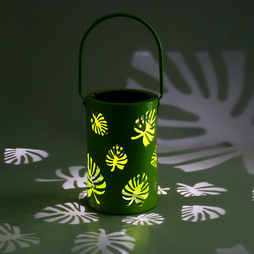 Solar Waterproof Iron Hollow Leaf Design LED Outdoor Decorative Light-xinru
