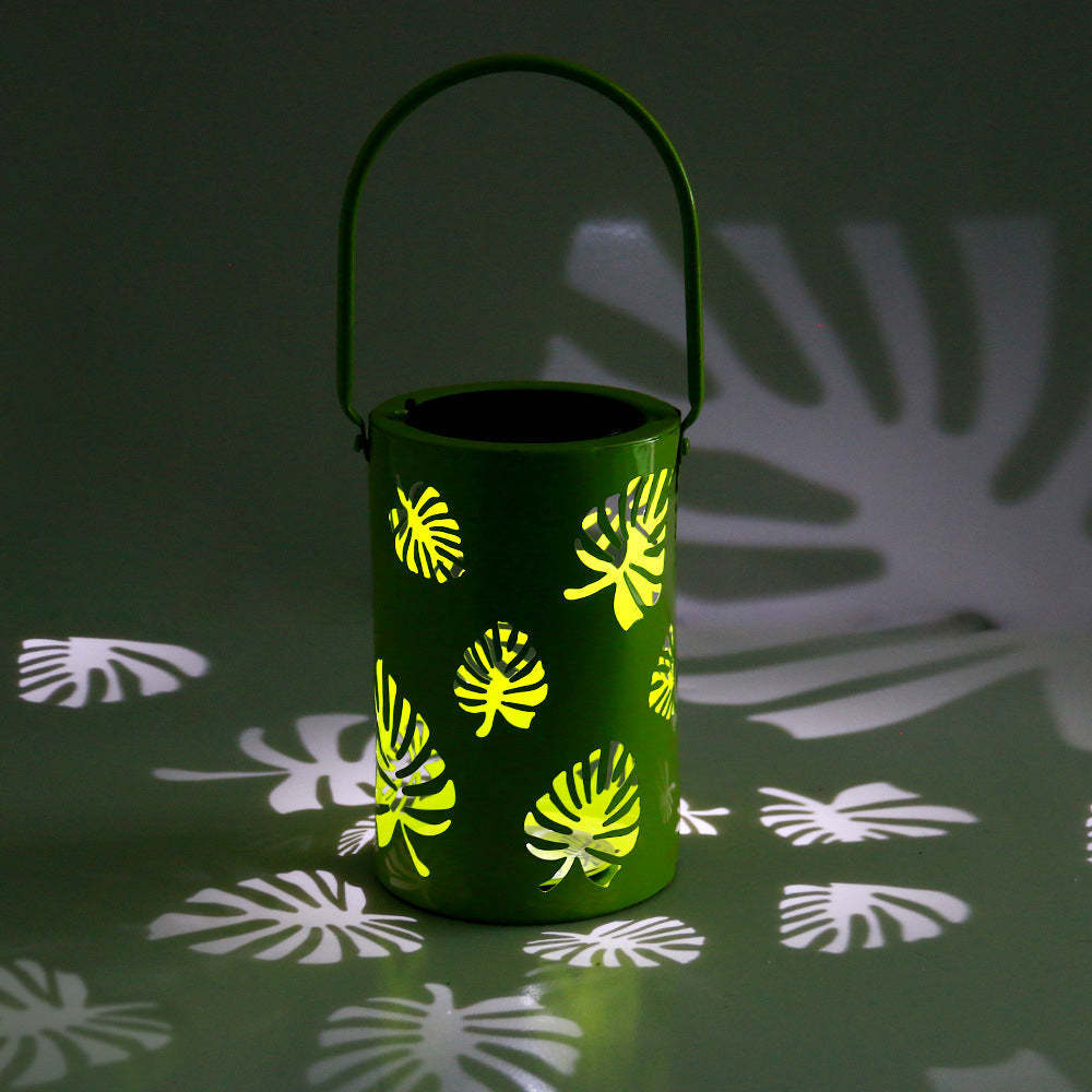 Solar Waterproof Iron Hollow Leaf Design LED Outdoor Decorative Light-xinru