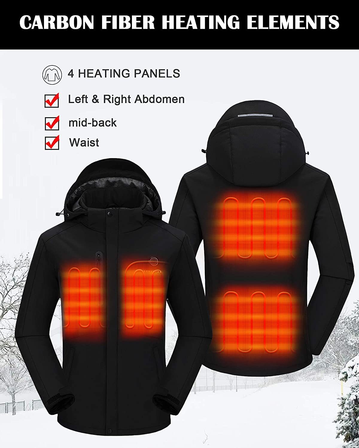 Men's Heated Jacket with Battery Pack 5V-xinru shop