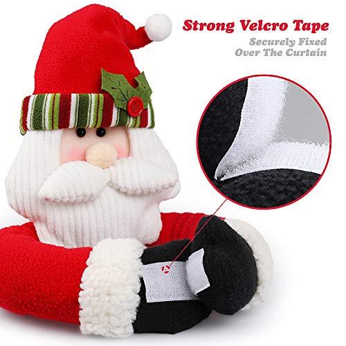 D-FantiX Christmas Curtain Buckle Tieback Set of 2, Santa Snowman Curtain Tiebacks Holdback Fastener Buckle Clamp Window Decorations Wine Bottle Topper Christmas Ornaments Home Holiday D鑼卌or-xinru shop