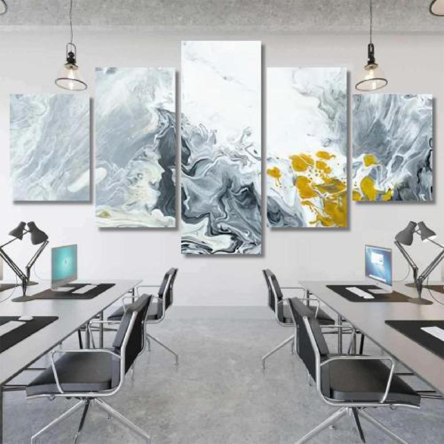 Black White Gold Marble Abstract Hand-xinru shop