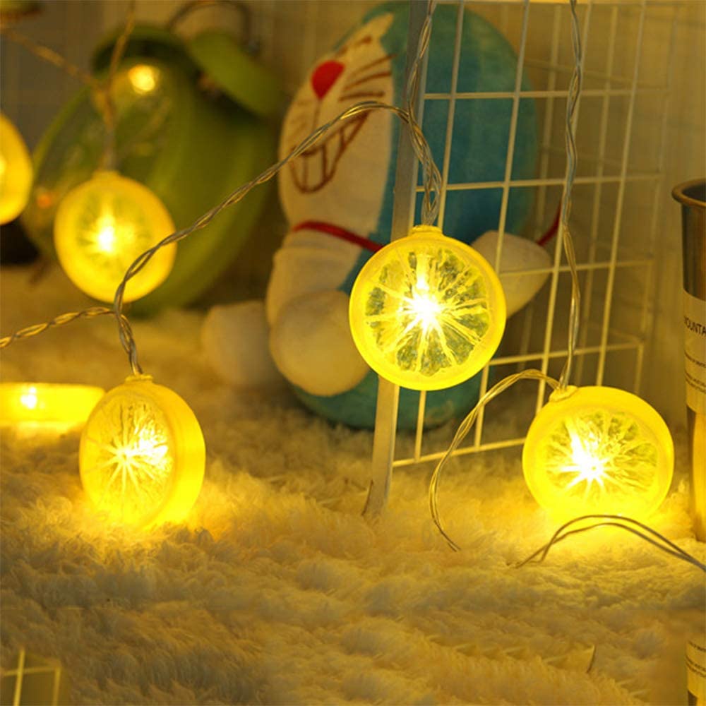 Lemon Slice Bedroom LED String Lamp Plastic Art Decor-xinru