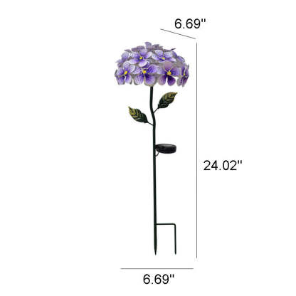 Modern Solar Outdoor Waterproof Simulation Hydrangea LED  Ground Plug Light-xinru