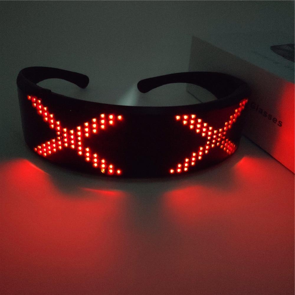 Neon LED Light Up Glasses Cyberpunk Goggles Celebration Party Events-xinru