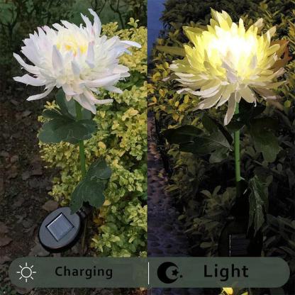 Solar Garden Chrysanthemum Flower Pile Lamp Outdoor Decoration-xinru