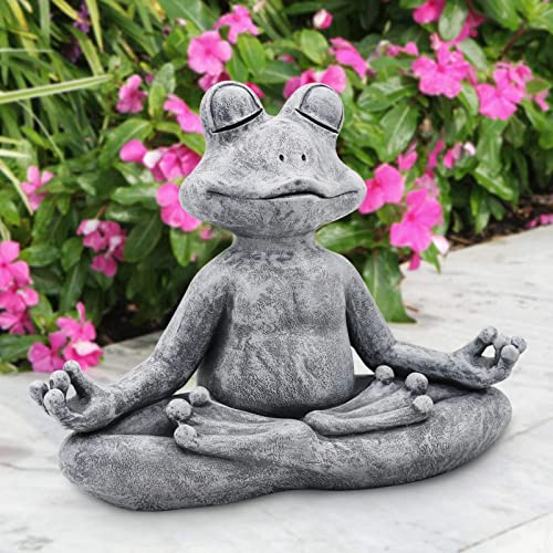 Original Meditating Zen Yoga Frog Figurine Garden Statue-xinru