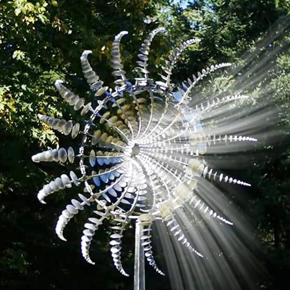 Wind Powered Kinetic Magic Metal Windmill Garden Decoration-xinru shop