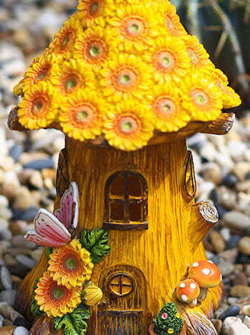 Solar Resin Tree House Outdoor LED Decorative Garden Light-xinru