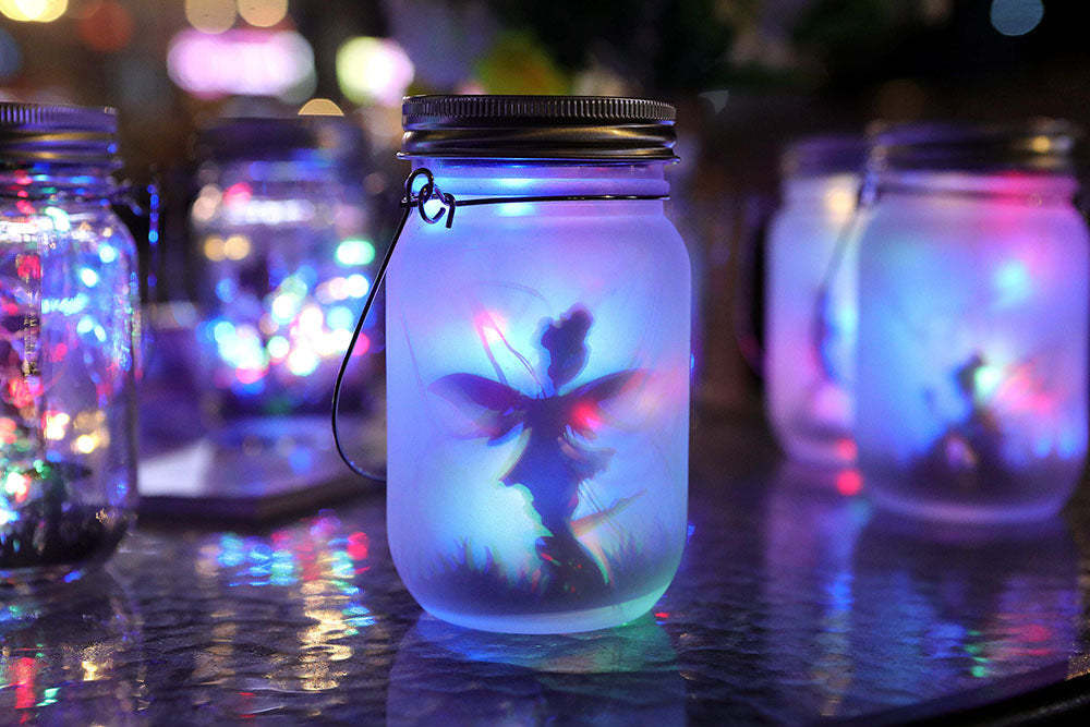 Solar Light Outdoor Fairy Lantern Hanging Glass Mason Jar Light Led Lamp-xinru