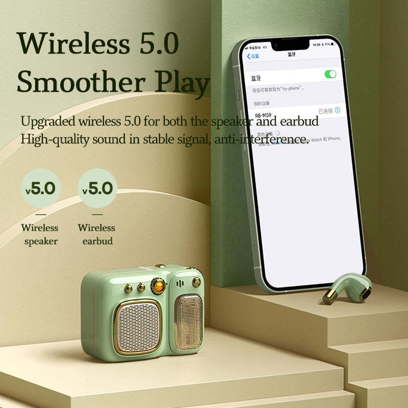Portable Wireless Bluetooth Speaker Retro Mini Speaker-xinru