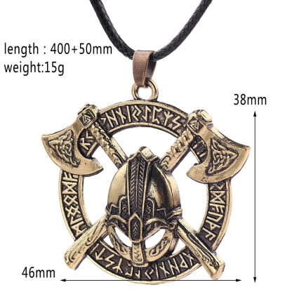 Viking Men Odin Raven Slavic Amulet Sword Axe Helmet Pendant Necklaces-xinru
