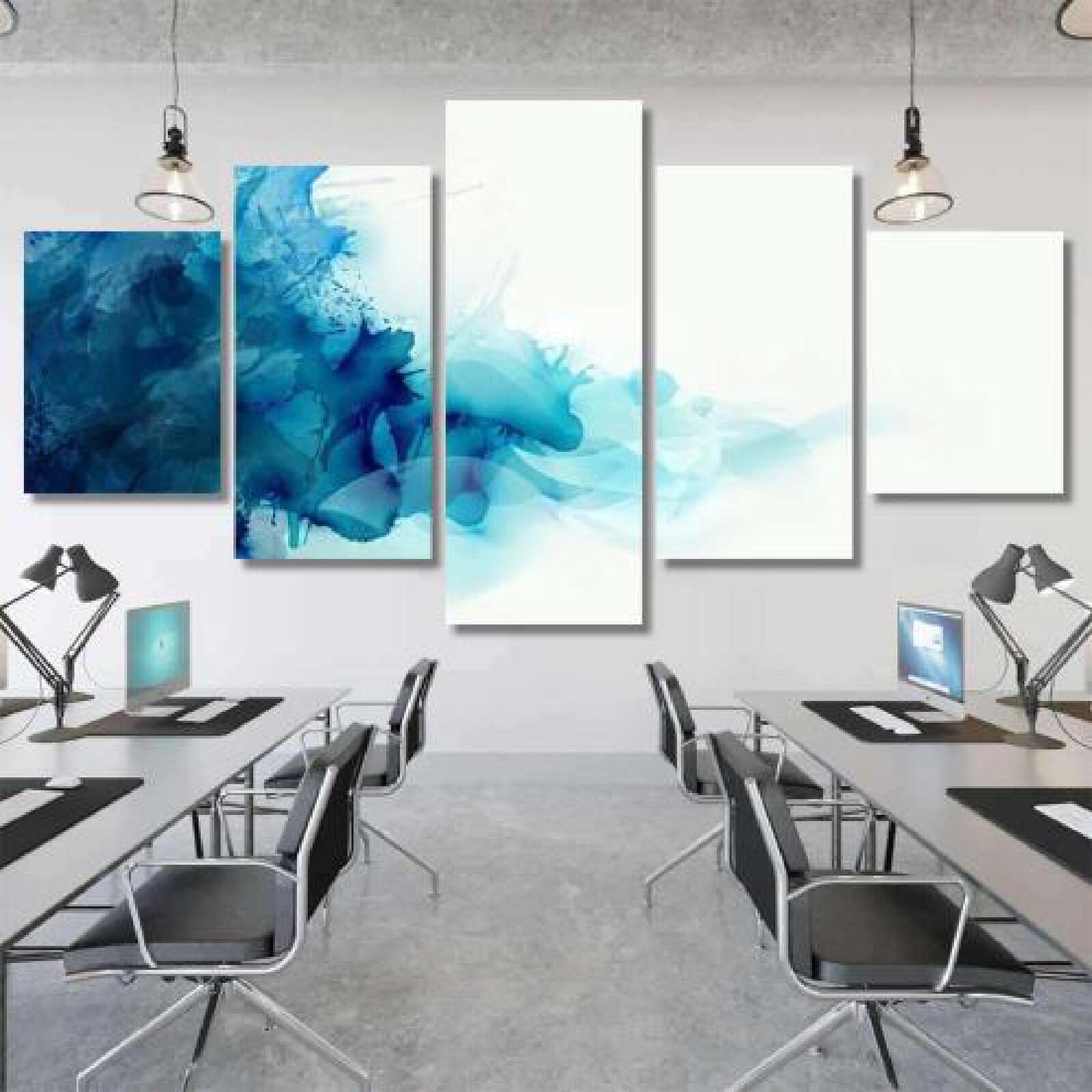Blue Watercolor Big Blot Spread Light-xinru shop