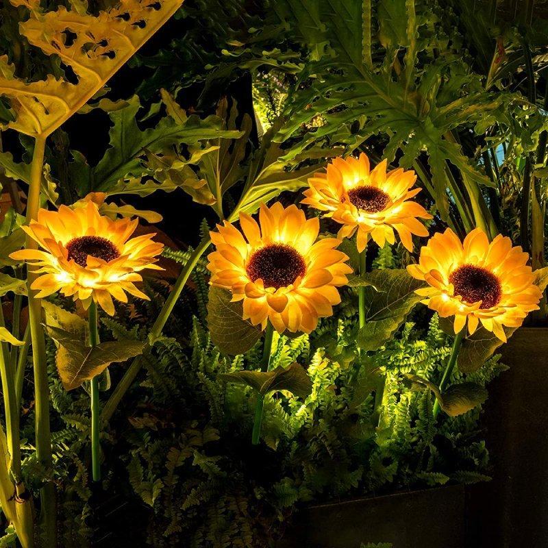 Outdoor Waterproof Solar Sunflower Garden Decor Lights-xinru