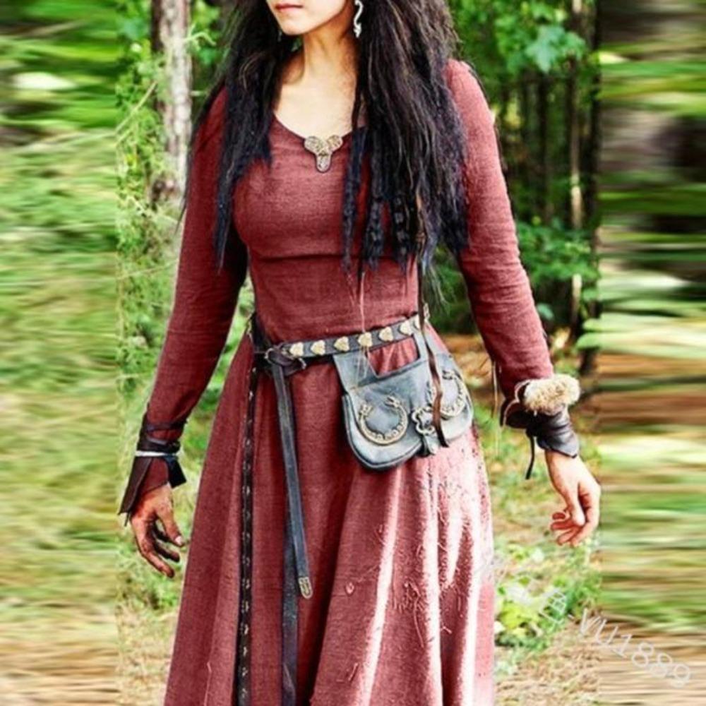Renaissance Viking Long Sleeve Dress-xinru