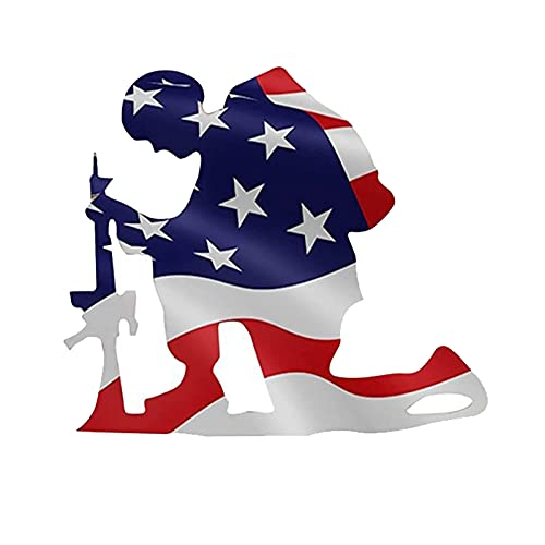 Kneeling Soldier Weathered Flag Art Independence Day Decoration-xinru