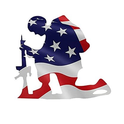 Kneeling Soldier Weathered Flag Art Independence Day Decoration-xinru