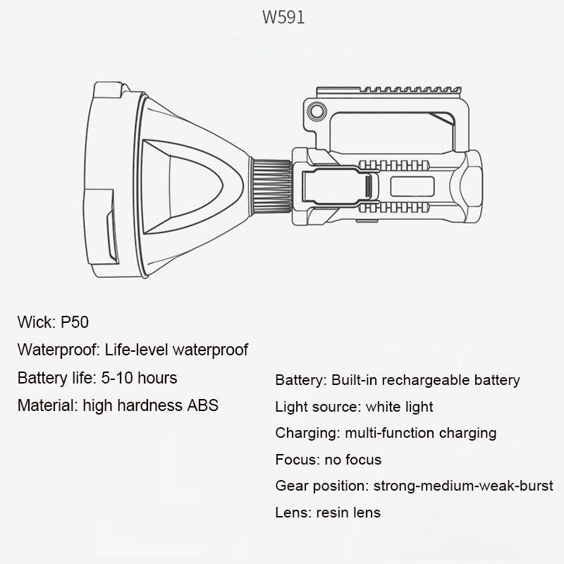 Rechargeable Handheld Spotlight  90000 High Lumens Long Lasting Torchlight-xinru