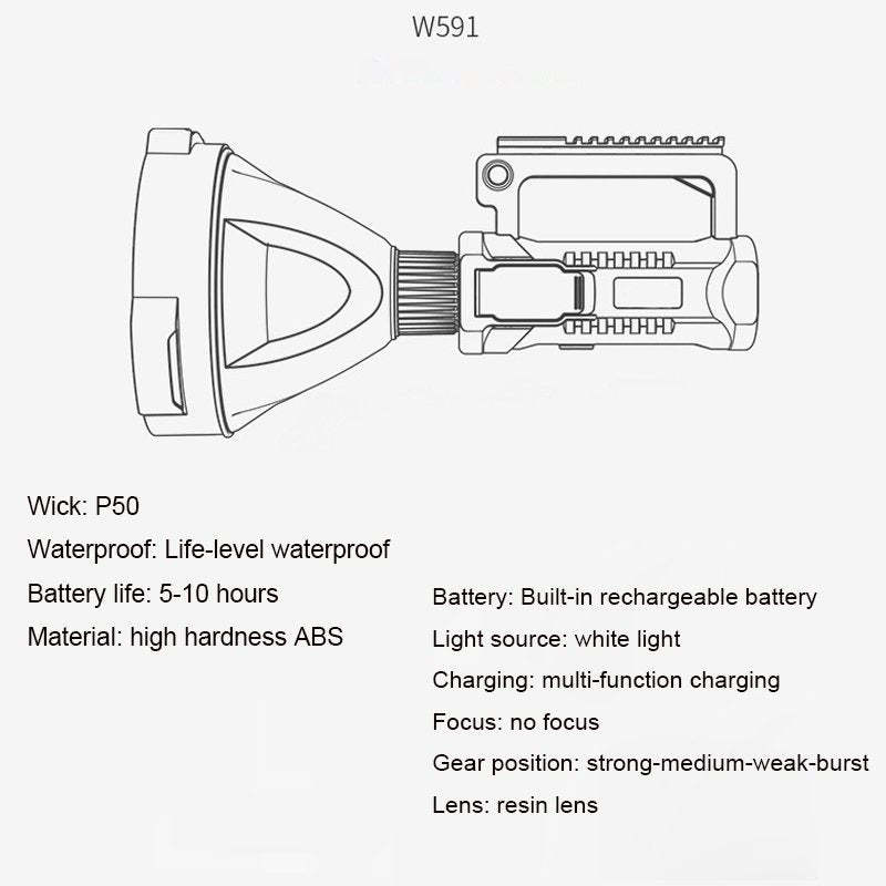 Rechargeable Handheld Spotlight  90000 High Lumens Long Lasting Torchlight-xinru
