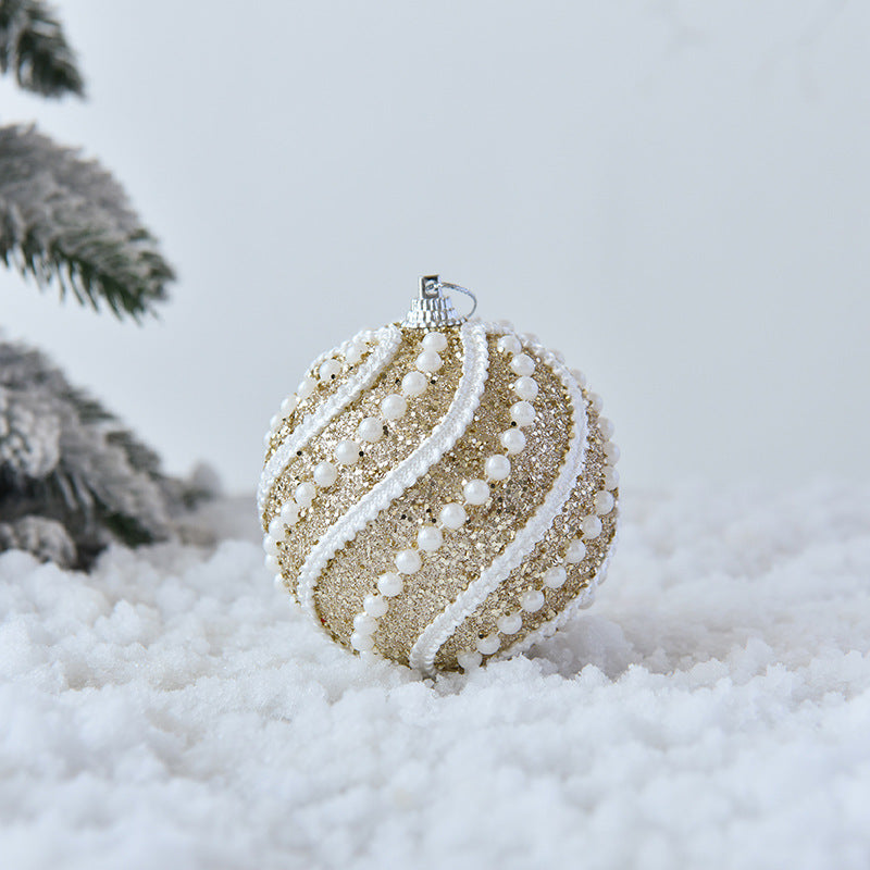 Sparkly All Over Christmas Ball Ornaments, Set of 4-xinru shop