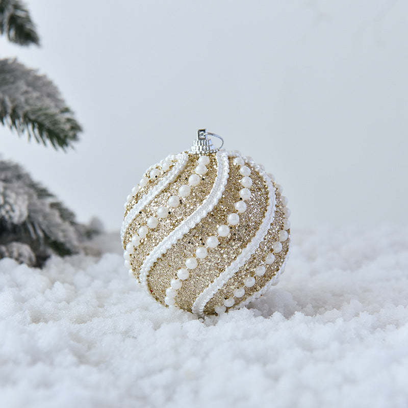Sparkly All Over Christmas Ball Ornaments, Set of 4-xinru shop