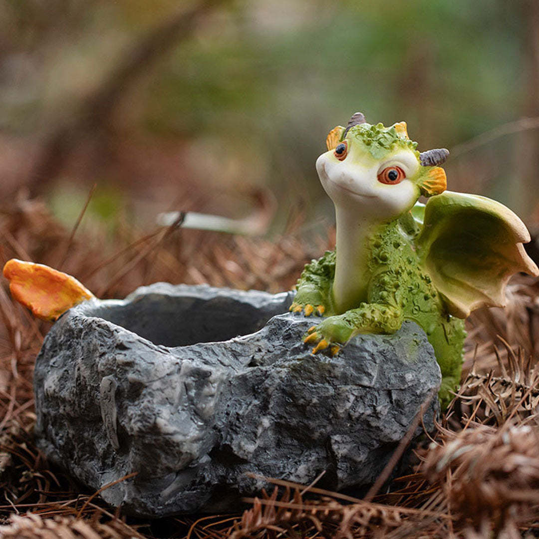 Creative Cute Cartoon Little Dinosaur Flower Pot Resin Simulation Animal Decoration-xinru
