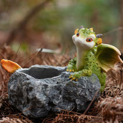 Creative Cute Cartoon Little Dinosaur Flower Pot Resin Simulation Animal Decoration-xinru