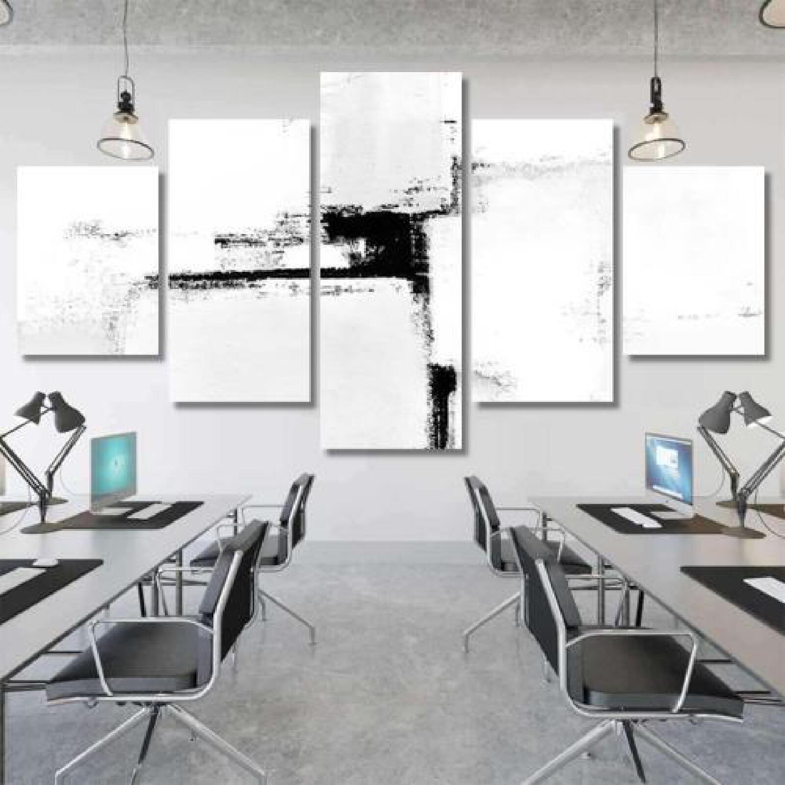 Black White Abstract Art Painting-xinru shop