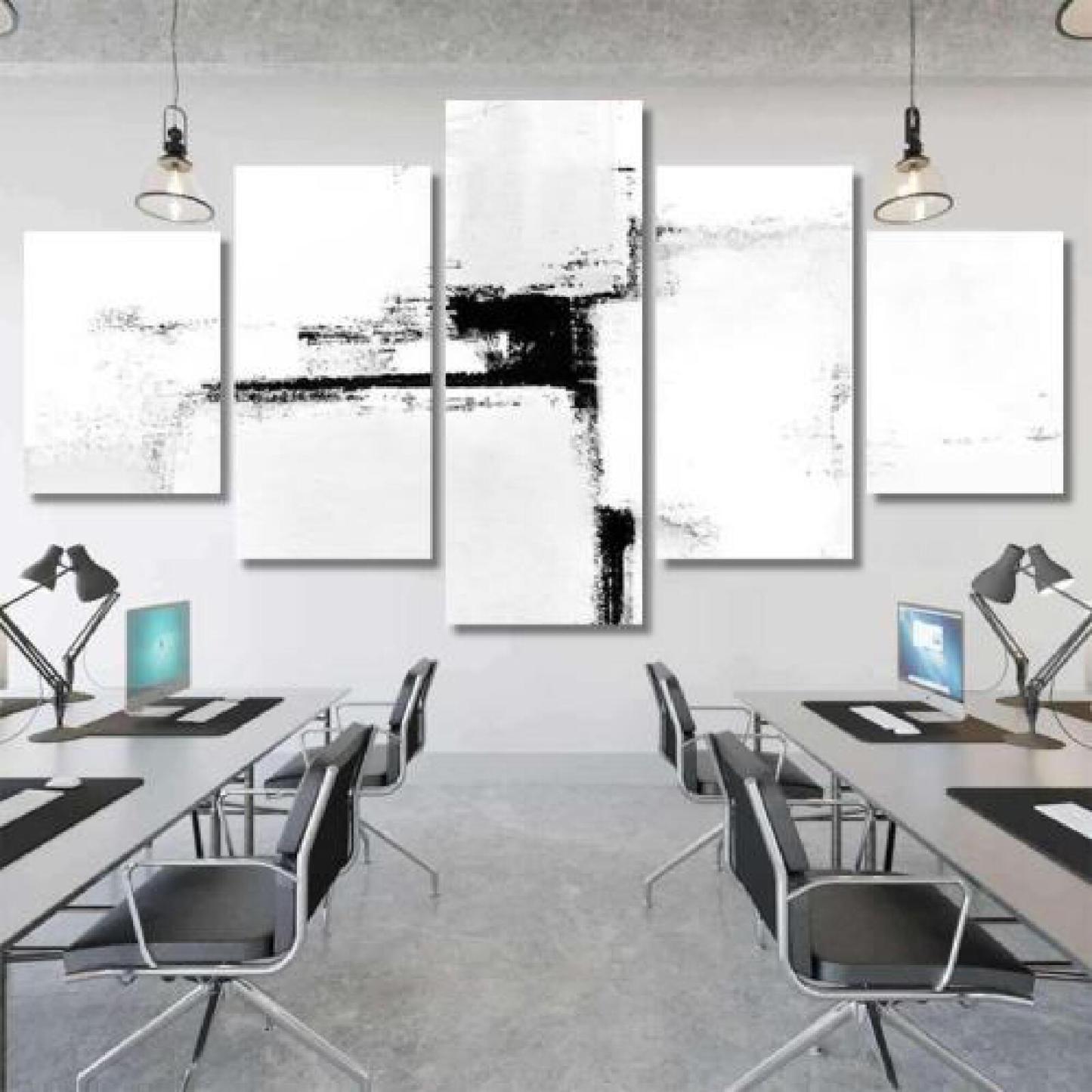 Black White Abstract Art Painting-xinru shop