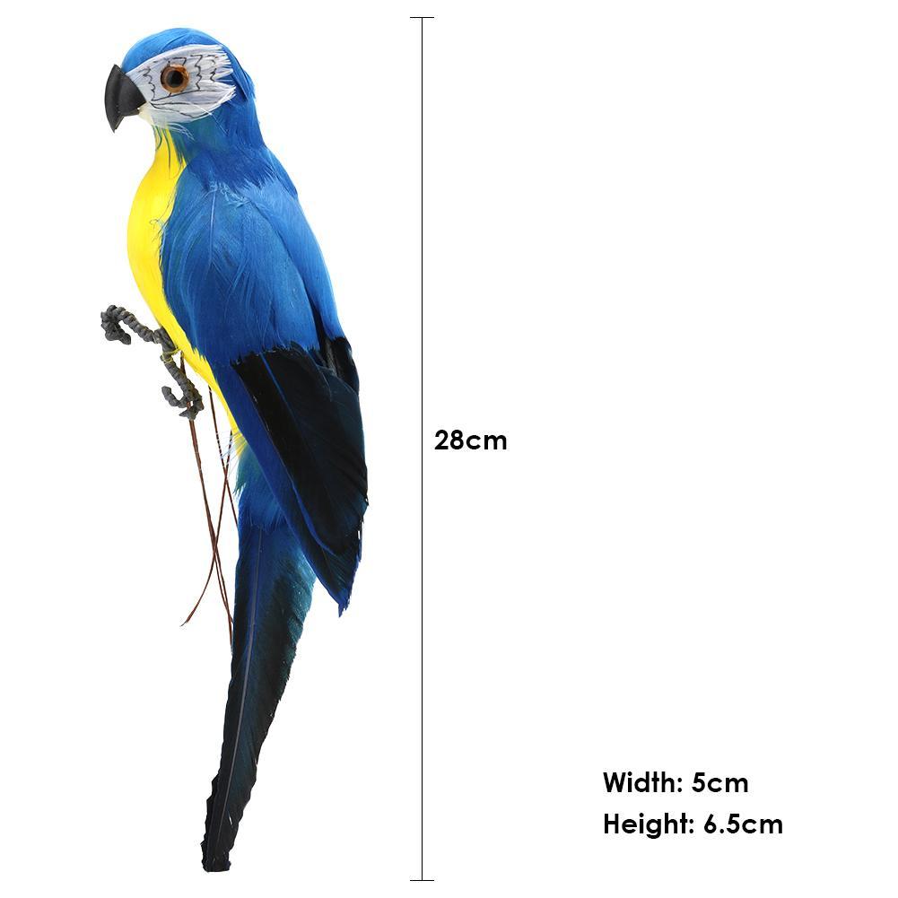 Handmade Foam Parrot Feather Figurine Ornament Fake Bird Garden Prop Decoration-xinru
