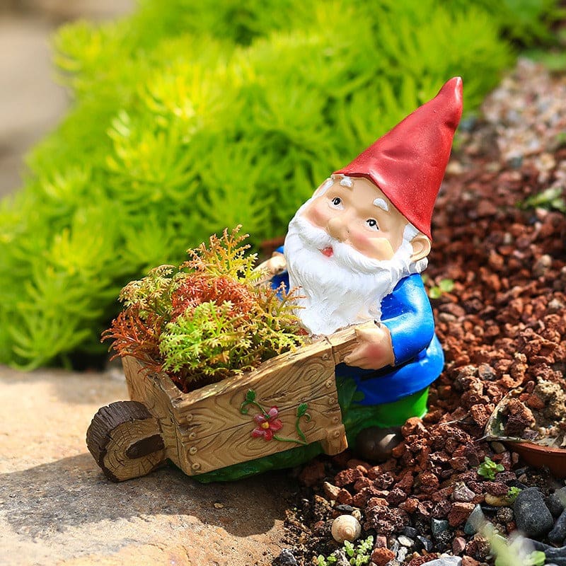 Garden Working Gnome Statue Flower Pot-xinru