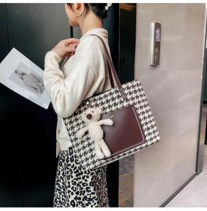 大容量キャンバスバッグベアトートバッグ-xinru shop