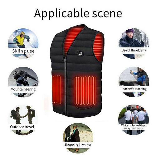 Heated Vest Winter Warm Electric USB Jacket Men Women Heating Coat Thermal-xinru shop