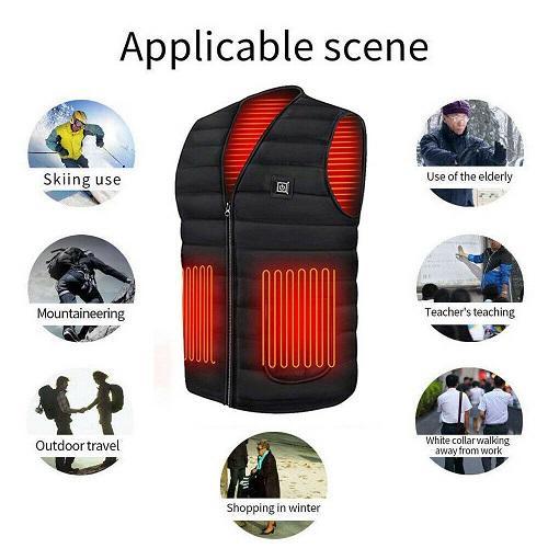 Heated Vest Winter Warm Electric USB Jacket Men Women Heating Coat Thermal-xinru shop