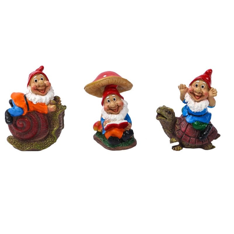 Dwarfs Statue Micro Landscape Creative Resin Ride Snail Bonsai Decoration-xinru