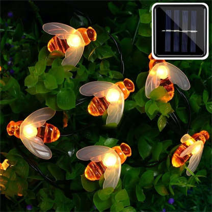 Solar Cute Bee Garden Fence LED String Lights-xinru