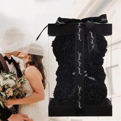 Mother's Day Gift Rose Bear With Box String Lights Necklace-xinru