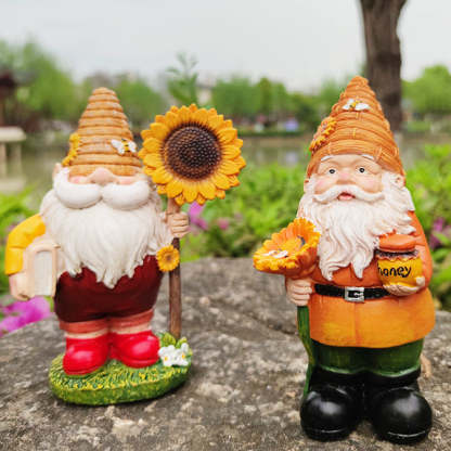 Bee Keeper Gnome With Sunflower Sign-xinru