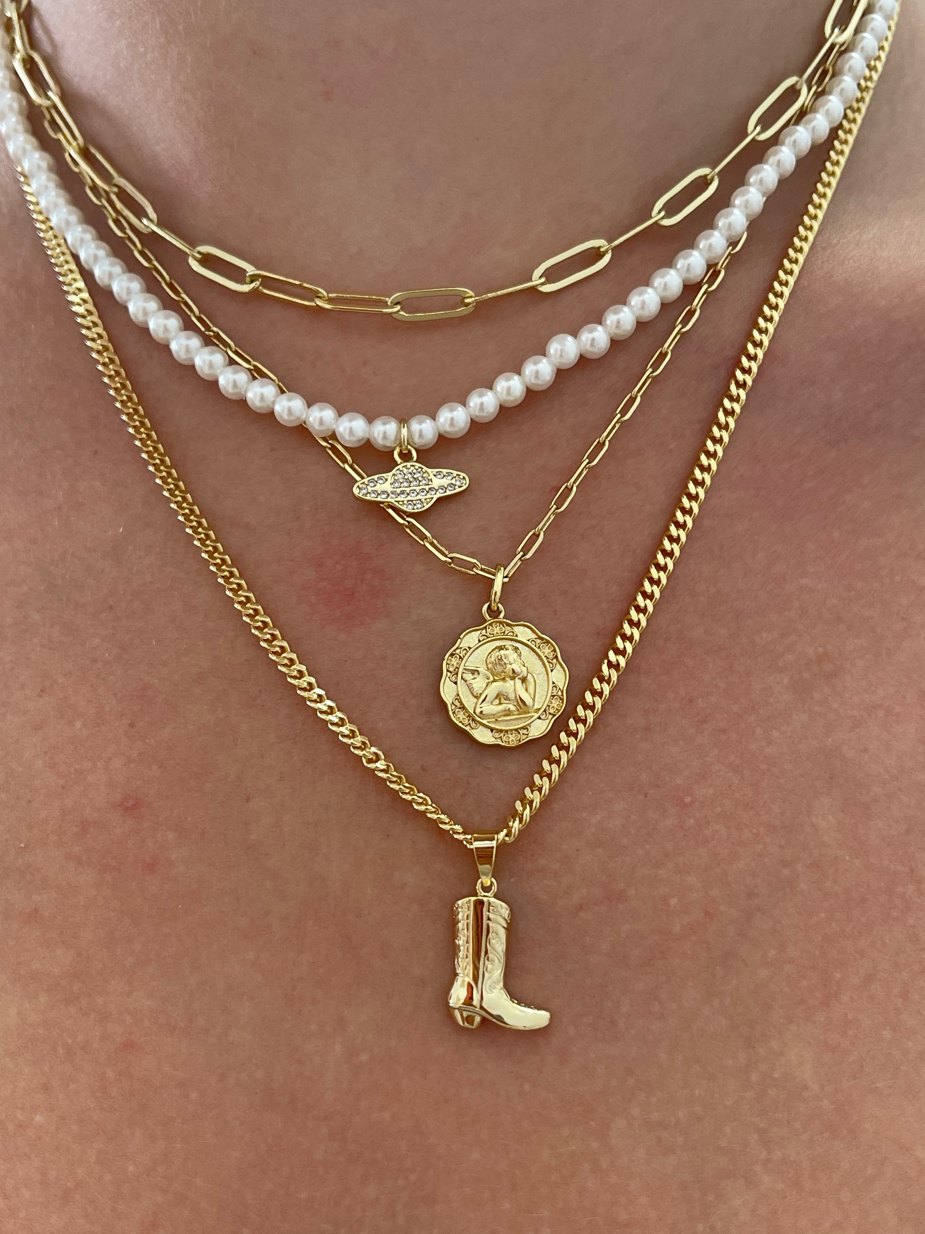 Delicate and Elegant Vintage Gold Pendant Necklace-xinru