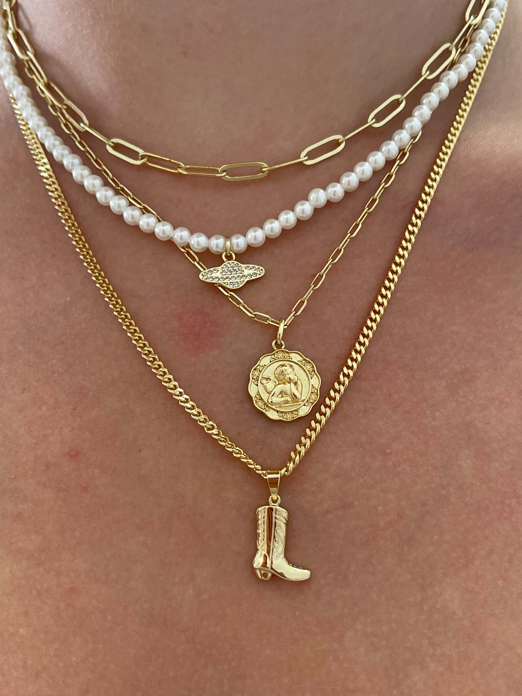 Delicate and Elegant Vintage Gold Pendant Necklace-xinru